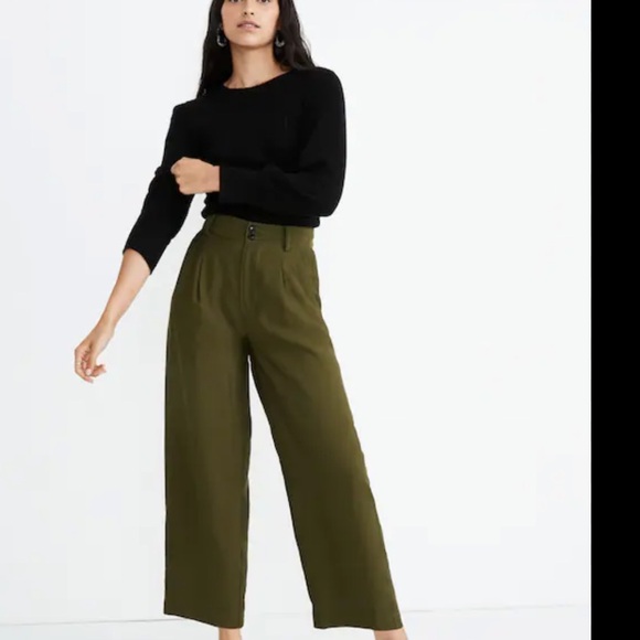 Madewell Pants - Madewell Olive Green Wide-Leg Womens Pants size 6